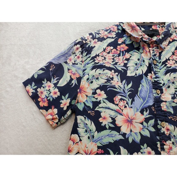 21 MEN Shirt Men's Small Multi Hawaiian Short Sleeve Pocket Collared Button Down - Picture 5 of 7